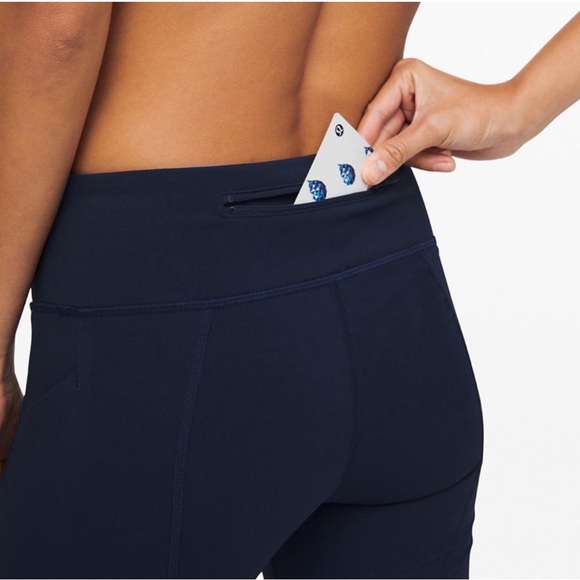 Lululemon Pace Rival Crop 22" Leggings Size 10 Midnight Navy – Luxtreme - Picture 2 of 11